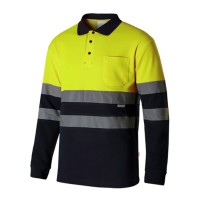 PÓLO M/COMP 1BOLS PEITO AZUL ESC/AMARELO AV 305515